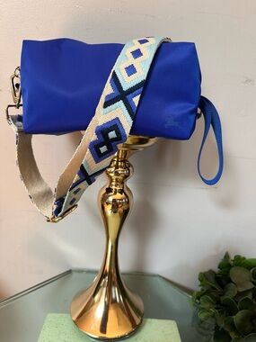 Burberry Royal Blue Satin Logo Pouch